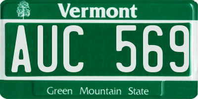 VT license plate AUC569