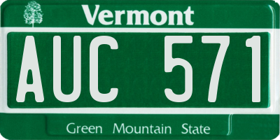 VT license plate AUC571