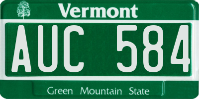 VT license plate AUC584