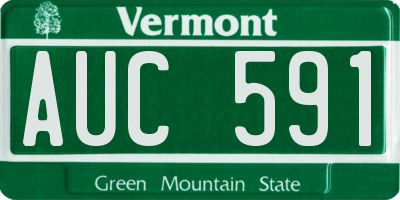 VT license plate AUC591