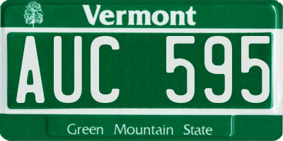 VT license plate AUC595