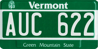 VT license plate AUC622