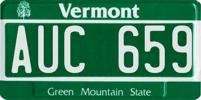 VT license plate AUC659