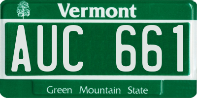 VT license plate AUC661