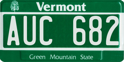 VT license plate AUC682