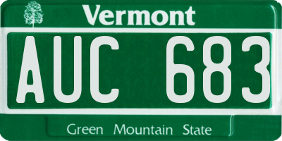 VT license plate AUC683