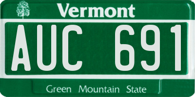 VT license plate AUC691