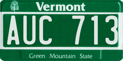 VT license plate AUC713