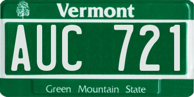 VT license plate AUC721