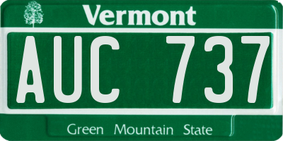 VT license plate AUC737