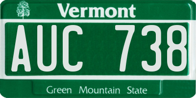 VT license plate AUC738