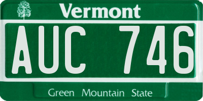 VT license plate AUC746
