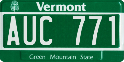 VT license plate AUC771