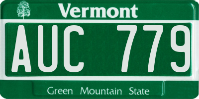 VT license plate AUC779