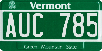 VT license plate AUC785