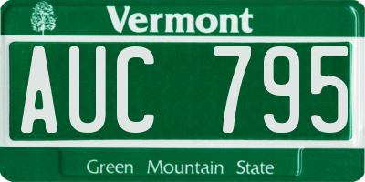VT license plate AUC795