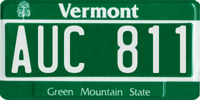 VT license plate AUC811