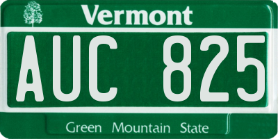 VT license plate AUC825