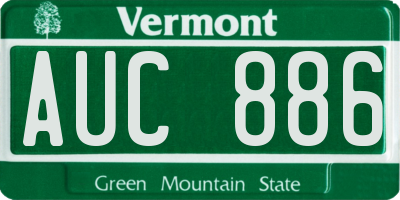 VT license plate AUC886