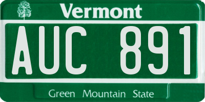VT license plate AUC891