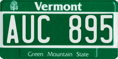 VT license plate AUC895