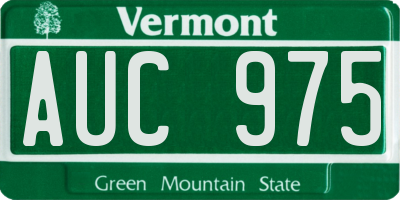 VT license plate AUC975