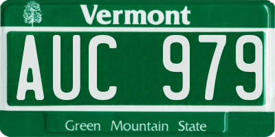 VT license plate AUC979