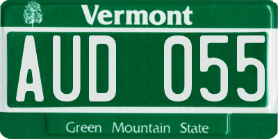 VT license plate AUD055