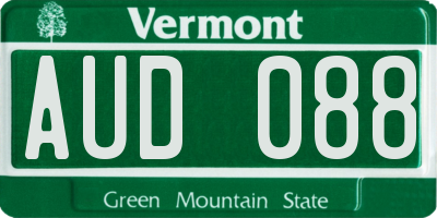 VT license plate AUD088