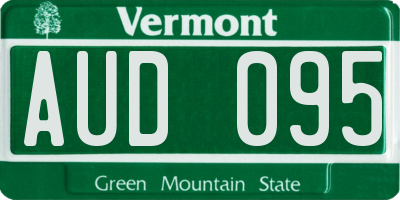 VT license plate AUD095