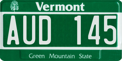 VT license plate AUD145