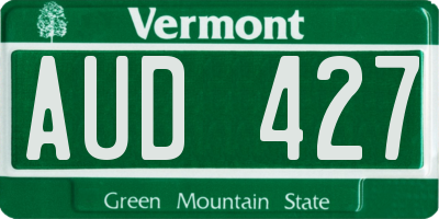 VT license plate AUD427