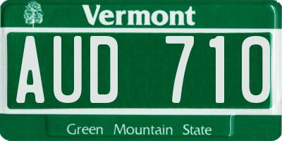 VT license plate AUD710
