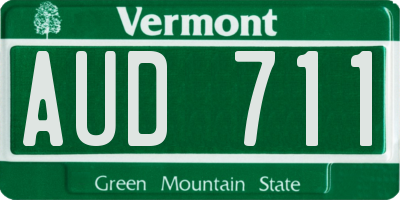 VT license plate AUD711