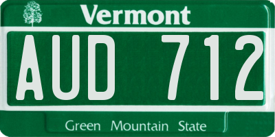 VT license plate AUD712