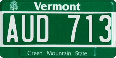 VT license plate AUD713