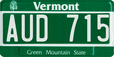 VT license plate AUD715