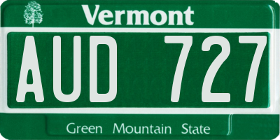 VT license plate AUD727