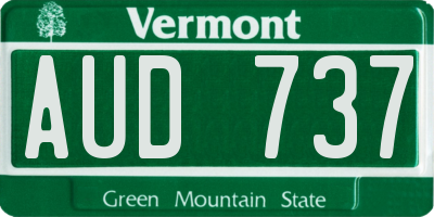 VT license plate AUD737