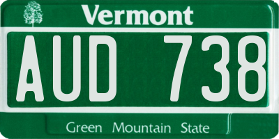 VT license plate AUD738