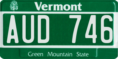 VT license plate AUD746