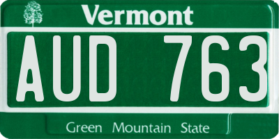 VT license plate AUD763