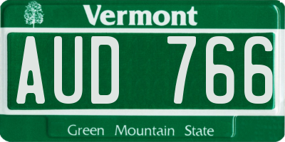 VT license plate AUD766