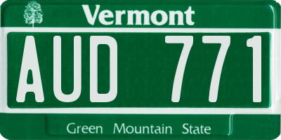 VT license plate AUD771