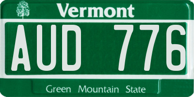 VT license plate AUD776