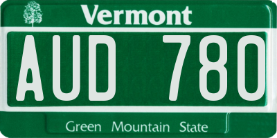 VT license plate AUD780
