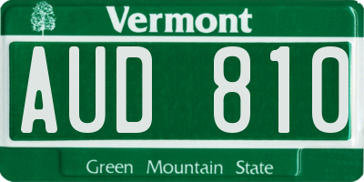 VT license plate AUD810