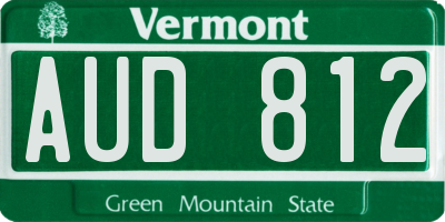 VT license plate AUD812