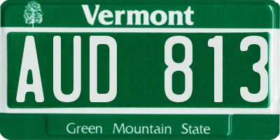 VT license plate AUD813
