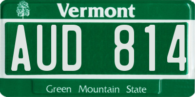 VT license plate AUD814